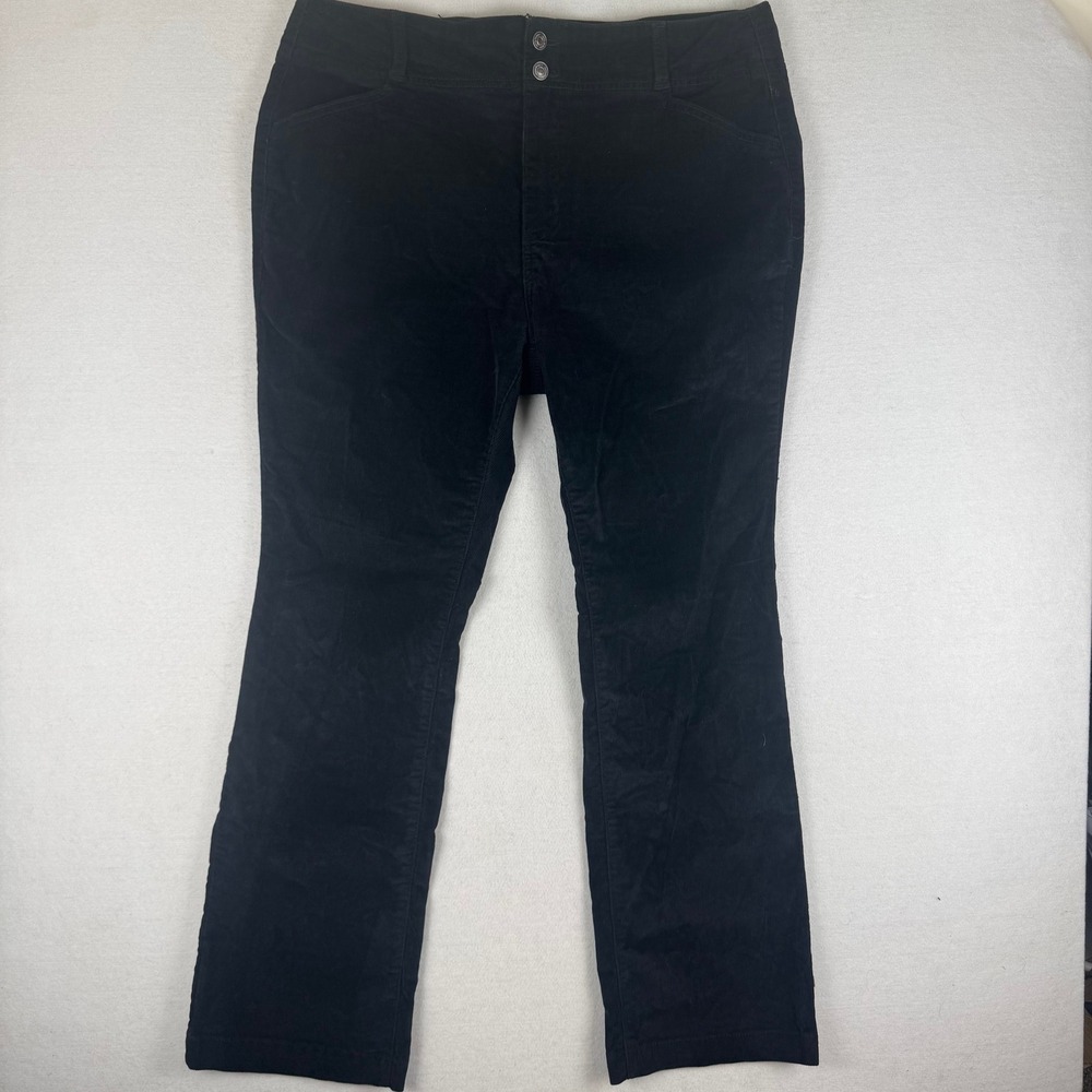 Terra & Sky Womens Black Corduroy Straight Leg Pants Size 16W 40" Waist